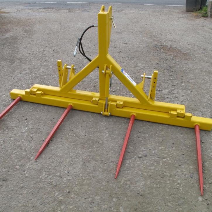 Hydraulically folding Double Front or Rear Bale Spike for tractors (not including stand)